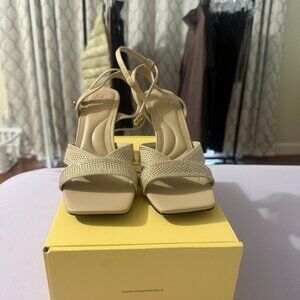 NEW WOMEN'S COSY ISLAND CRYSTAL COMFORT ANKLE STRAP HEELS SHOES SANDALS SIZE 9